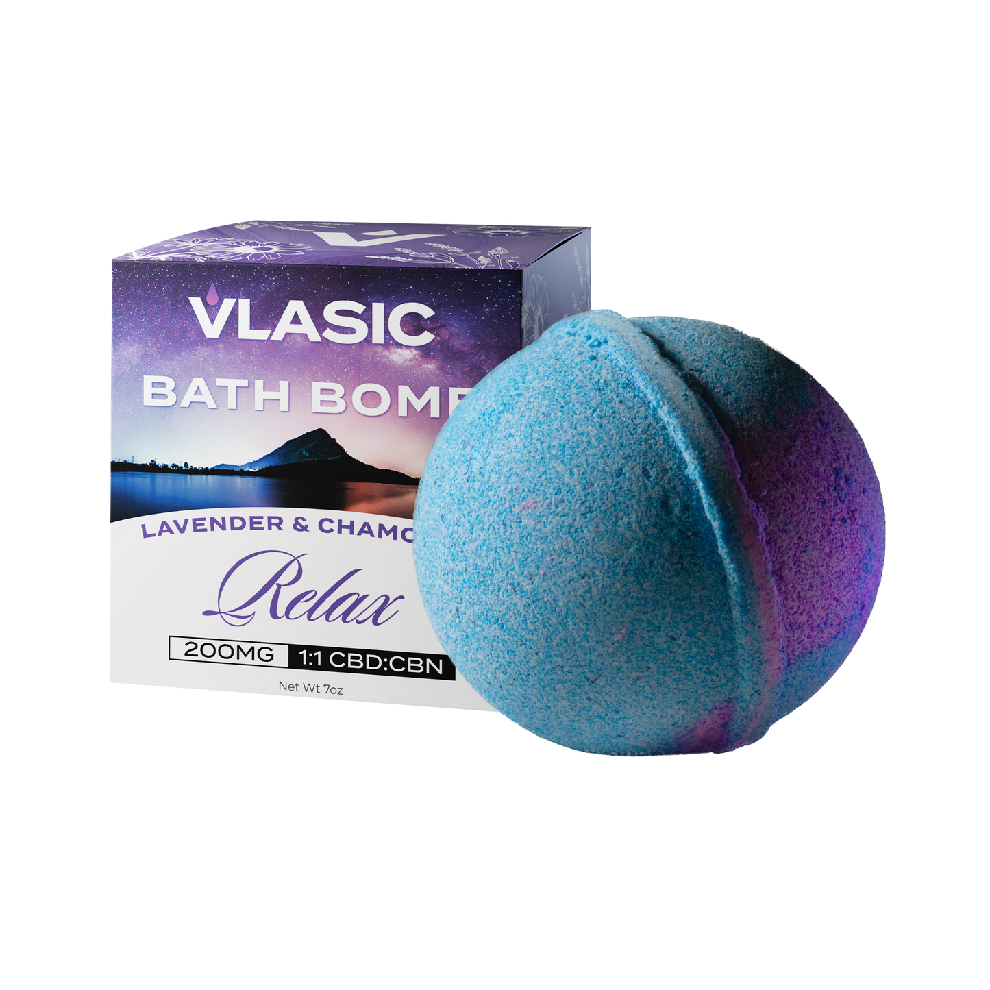 Relax Bath Bomb with Lavender and Chamomile