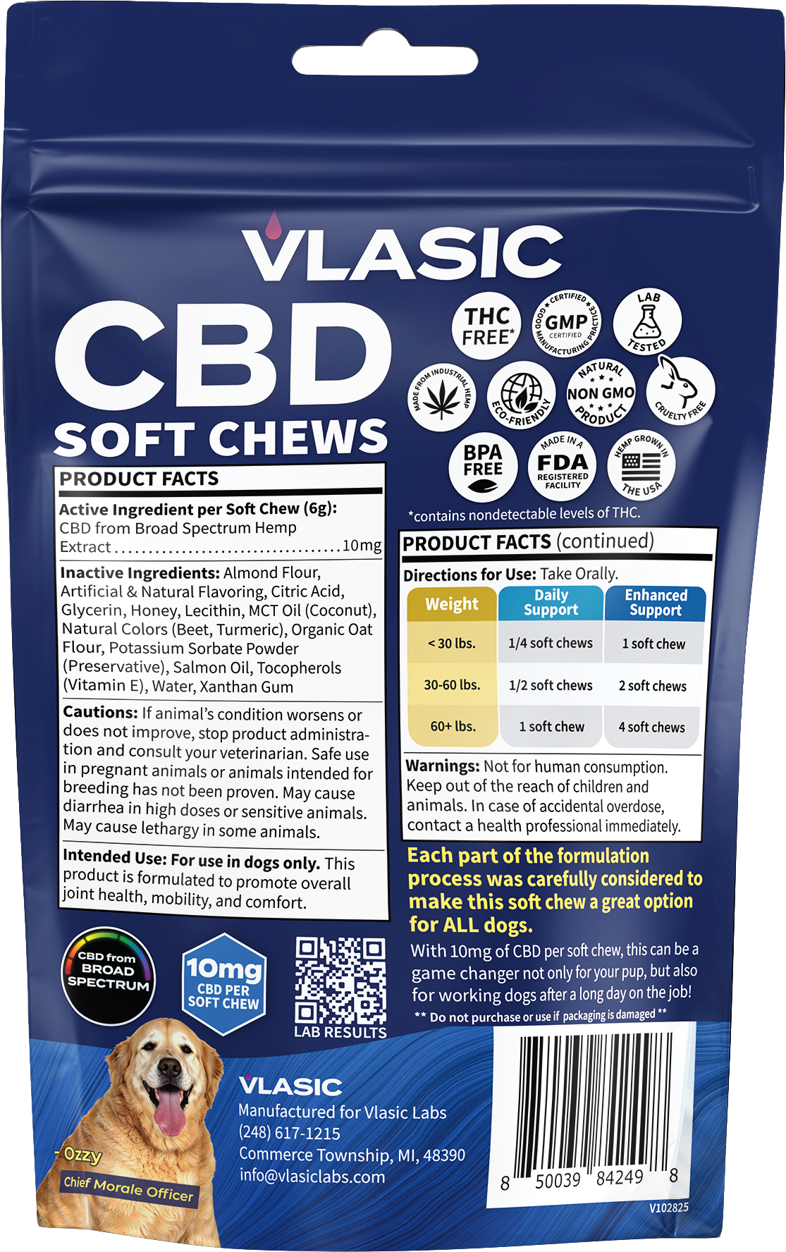 Broad Spectrum Dog Chews (Salmon Flavor)