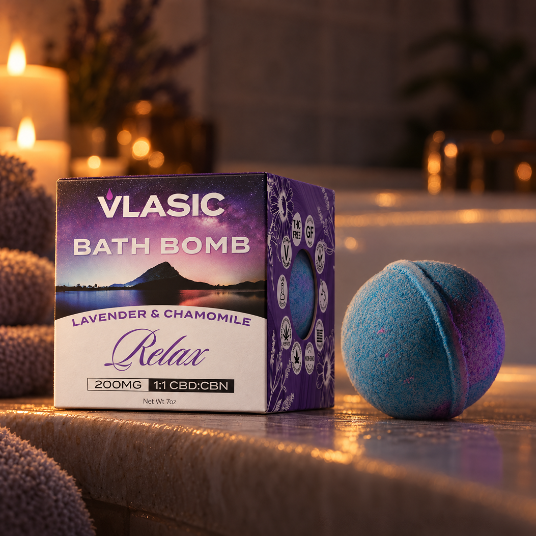 Relax Bath Bomb with Lavender and Chamomile