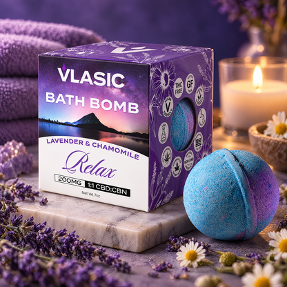 Relax Bath Bomb with Lavender and Chamomile