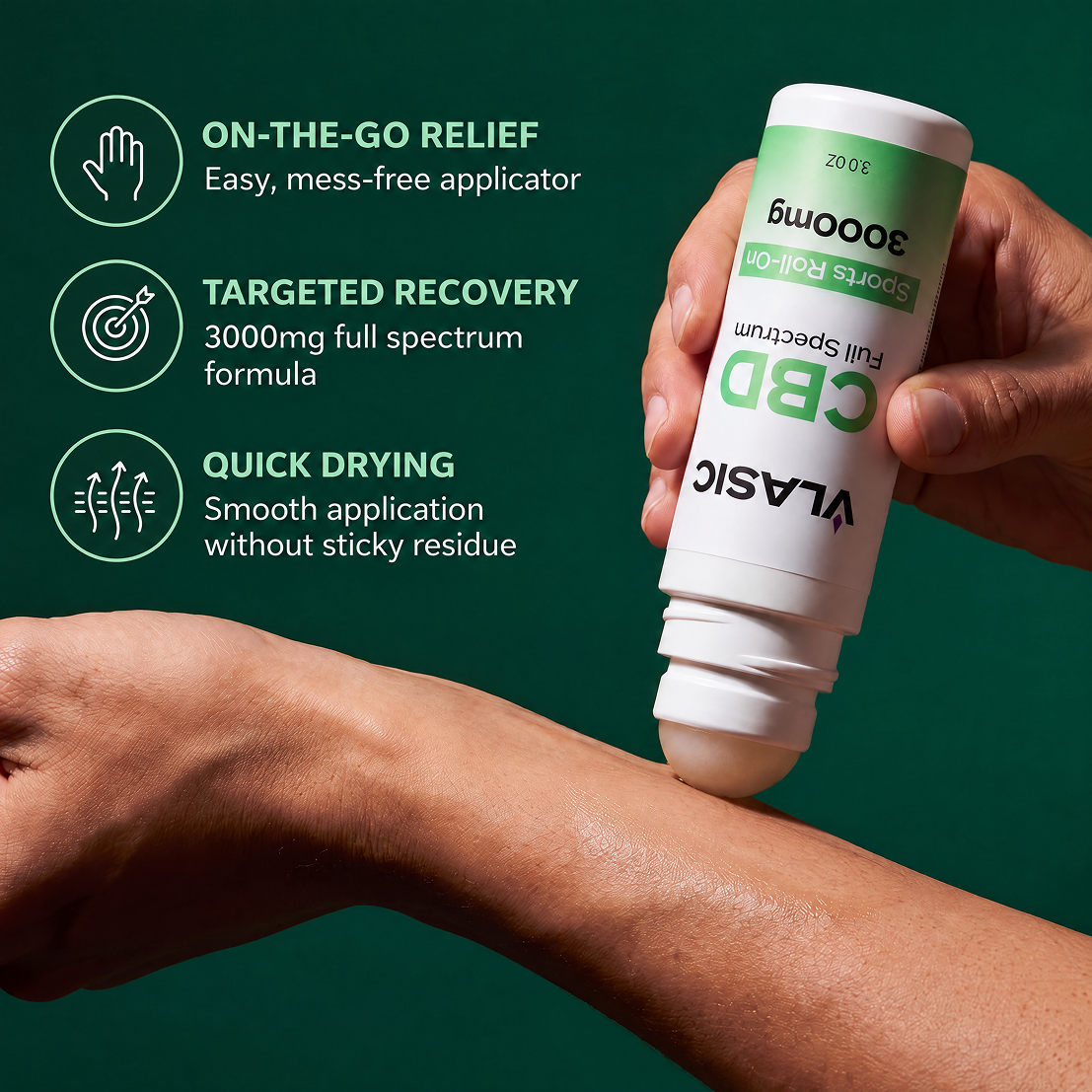 Full Spectrum CBD Sports Roll-On for Recovery | Vlasic Labs