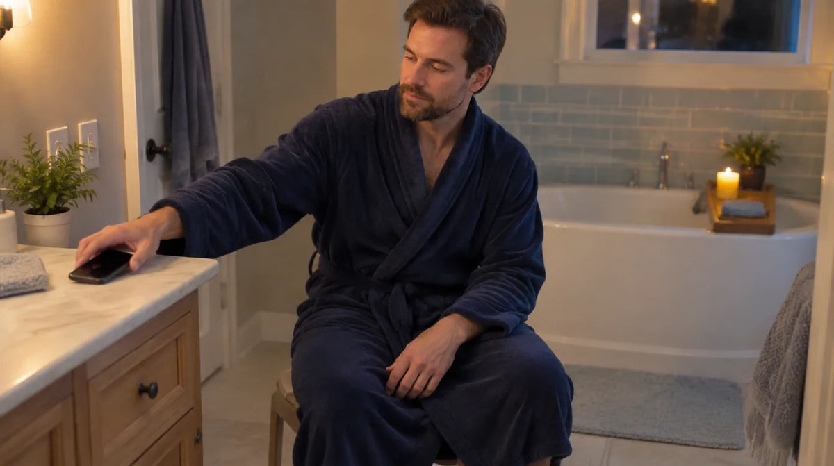Relief · Robe on, phone down